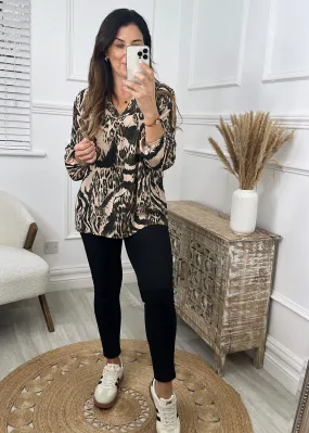 Gemma Brown Animal Print Blouse