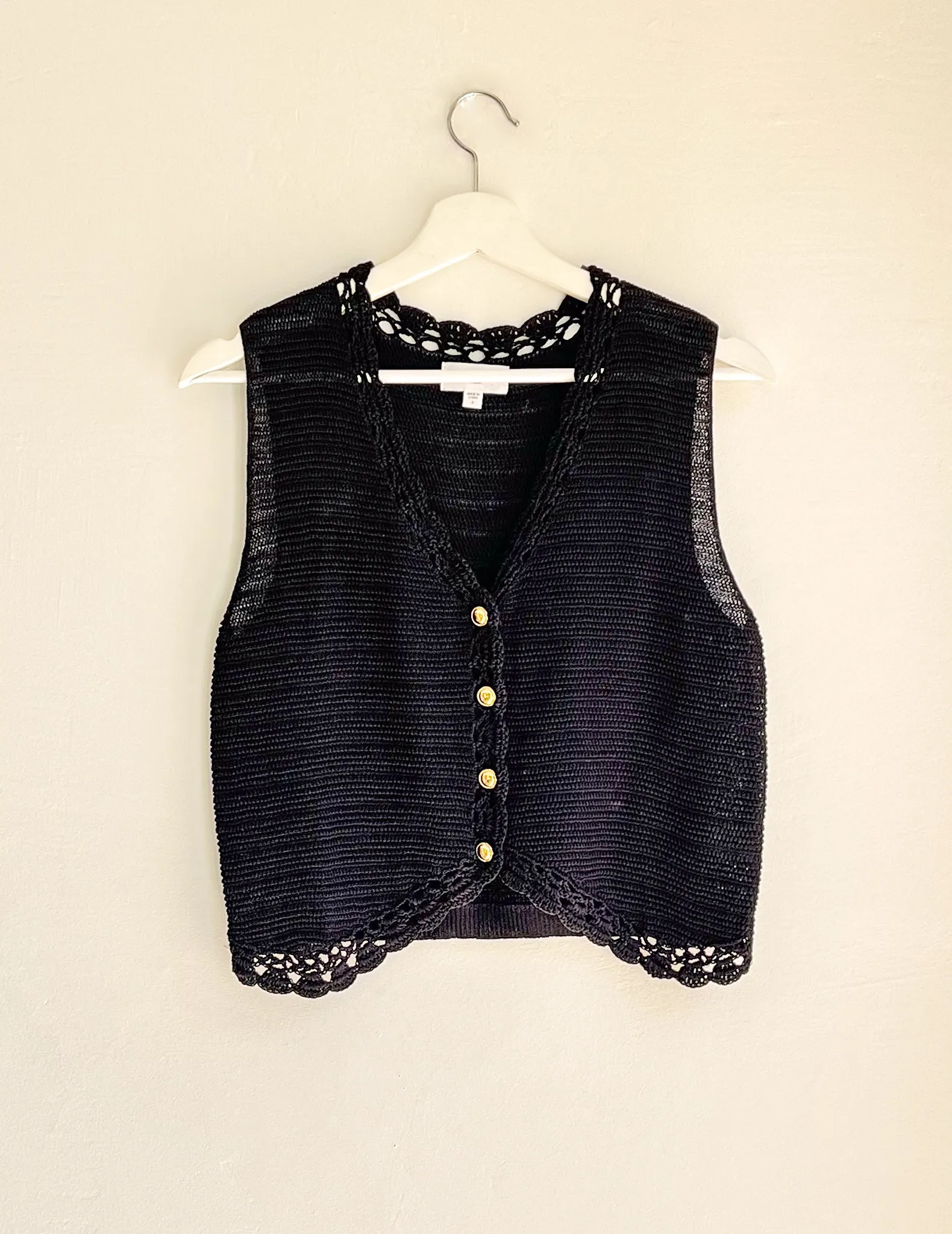 Giada Crochet Button Vest