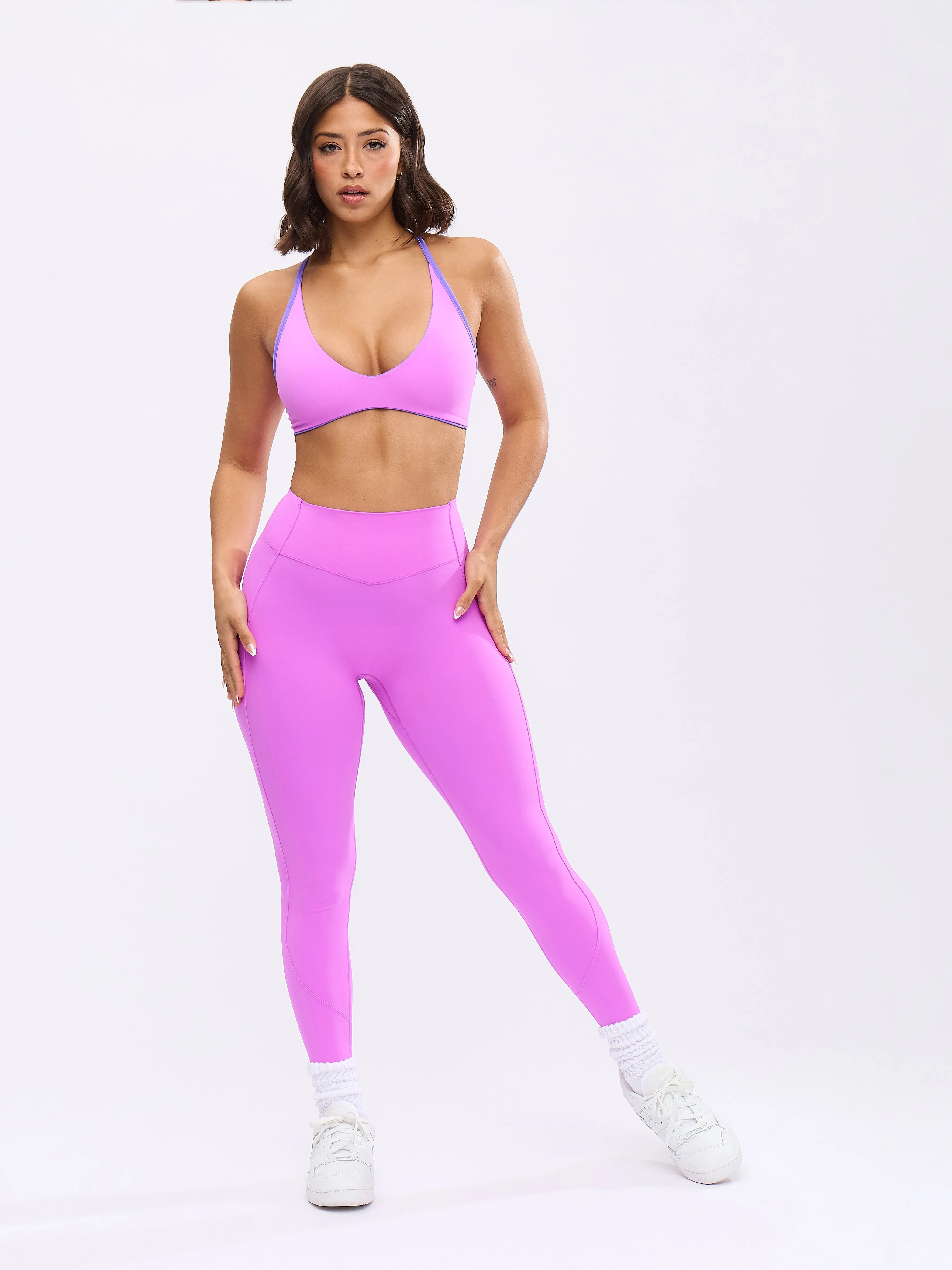 Girlfriend Reversible Sports Bra - Party Purple / Pop Rocks