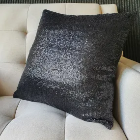 Glamorous Black Sequin Pillow Cover