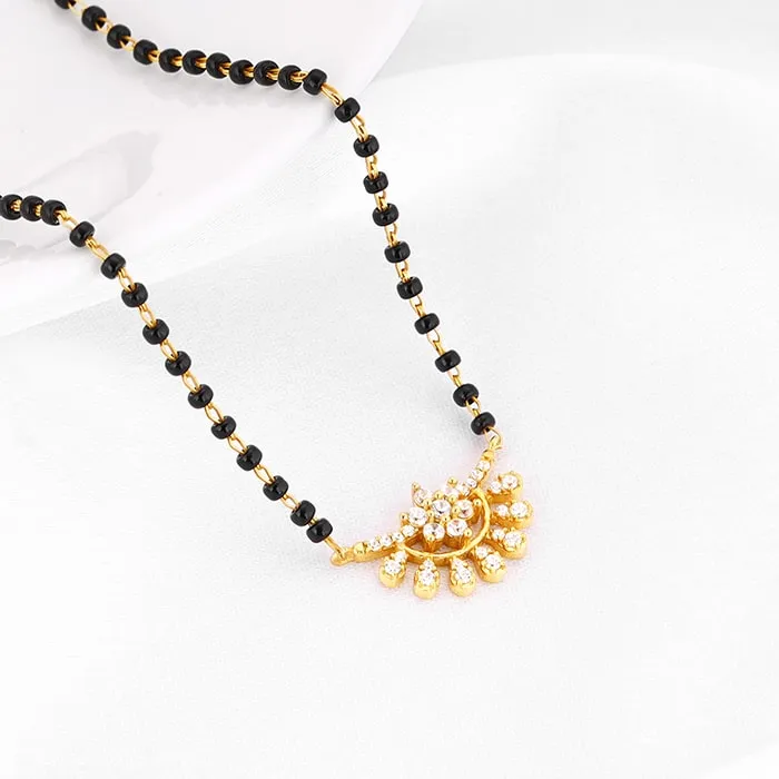 Golden Floral Moon Mangalsutra