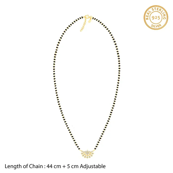 Golden Floral Moon Mangalsutra