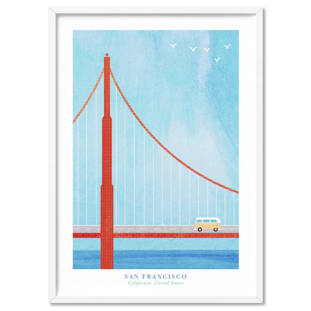 Golden Gate San Francisco Illustration - Art Print by Henry Rivers