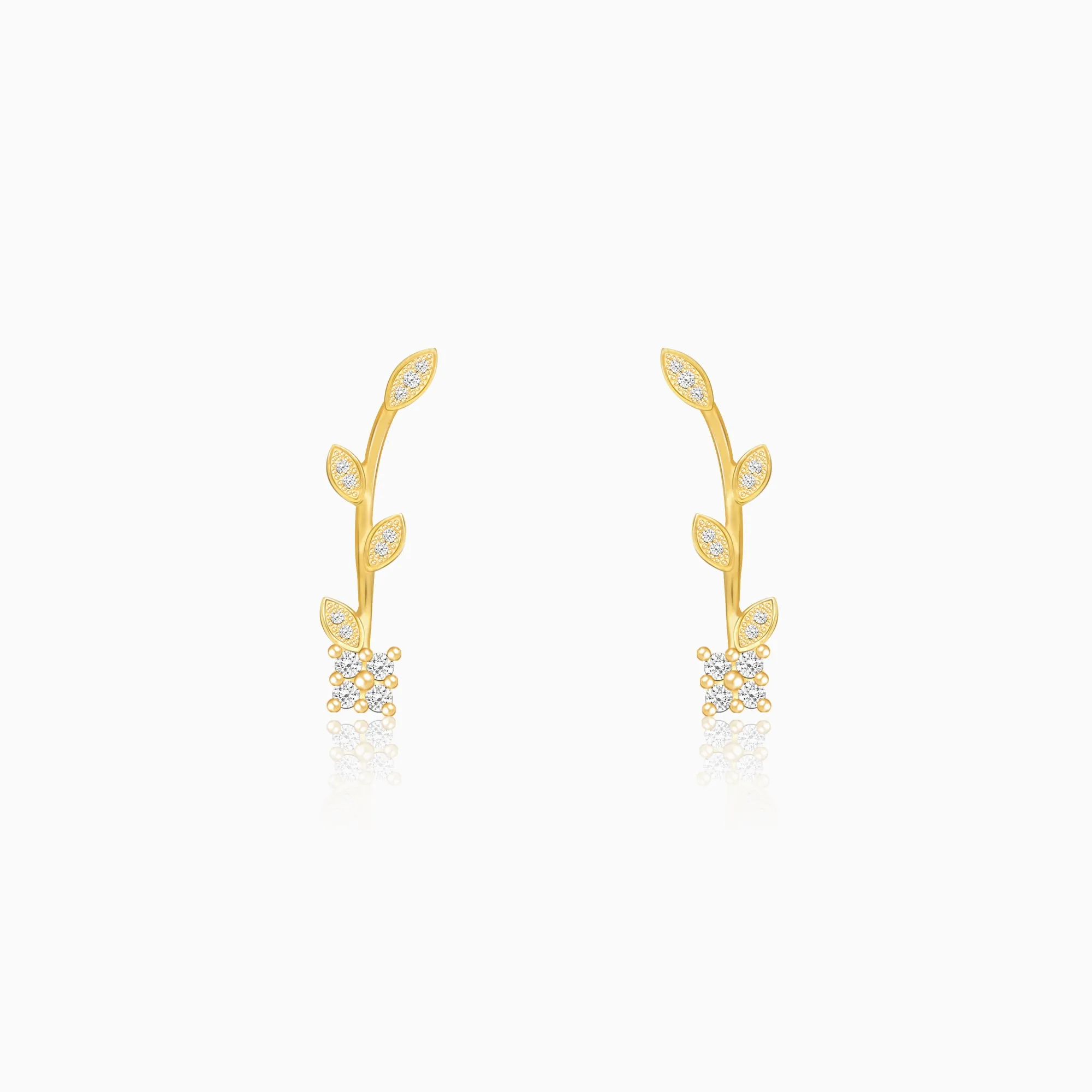 Golden Twig Sparkle Earrings