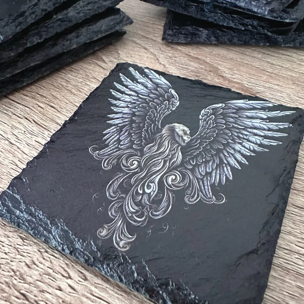 Gothic Tattoo Slate Coasters - Lionel Wings