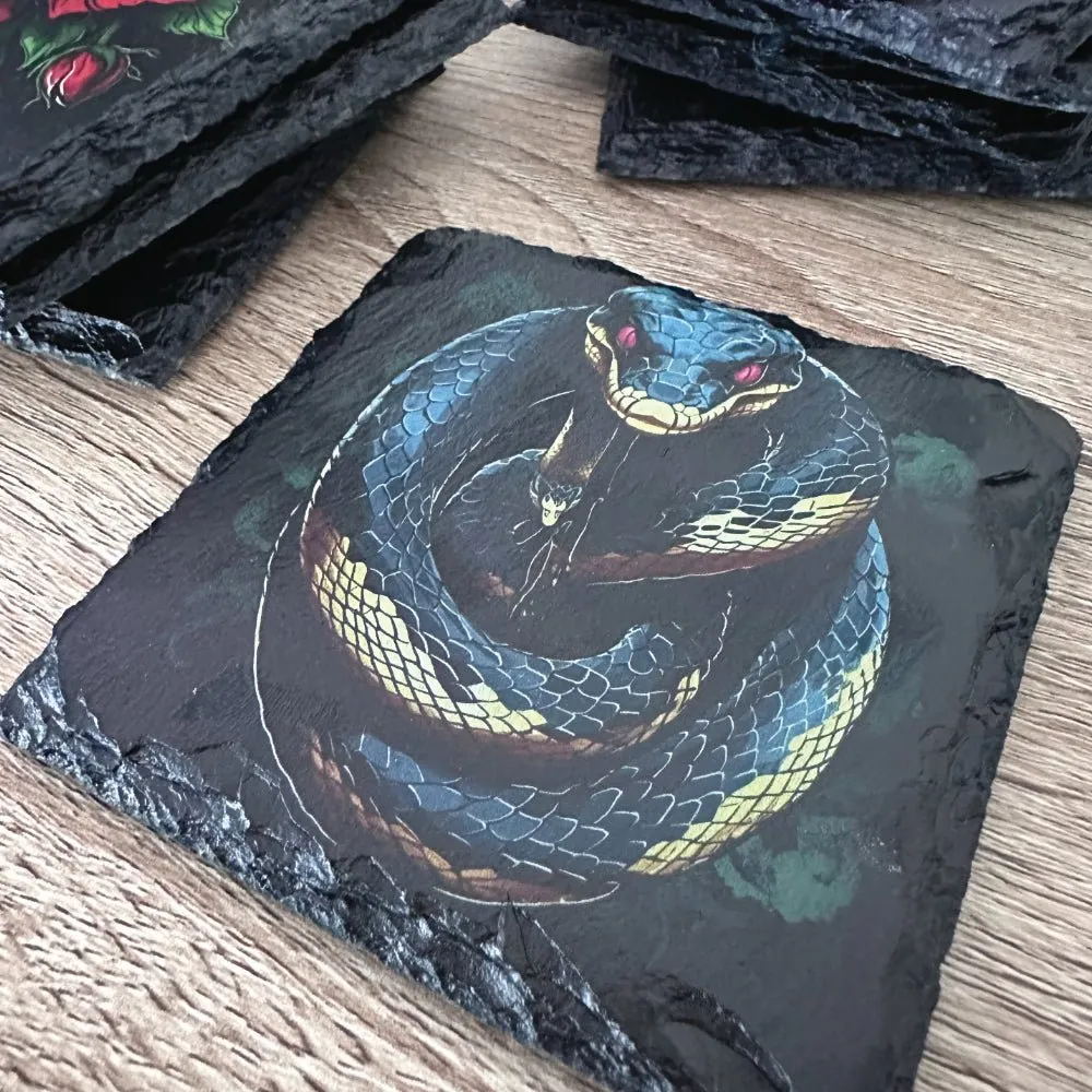 Gothic Tattoo Slate Coasters - Snake