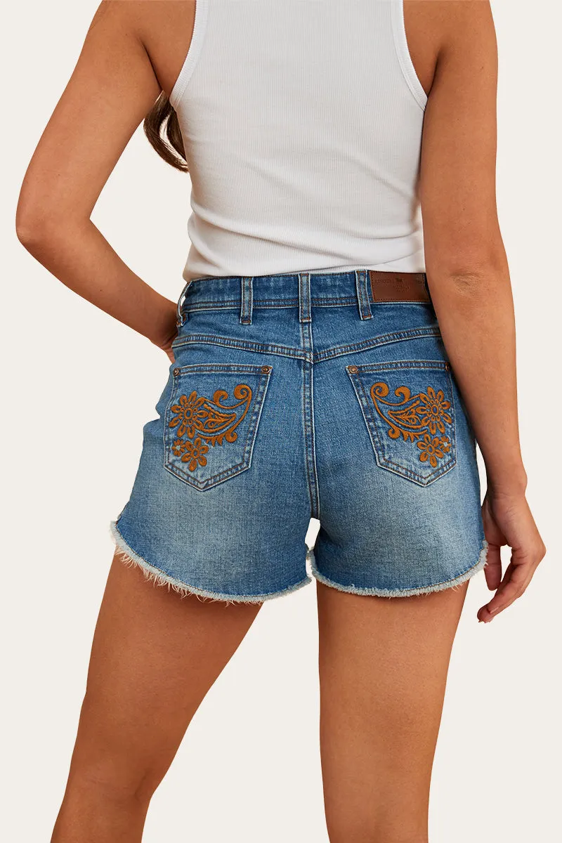 Gracie Womens Denim Short - Mid Wash Blue