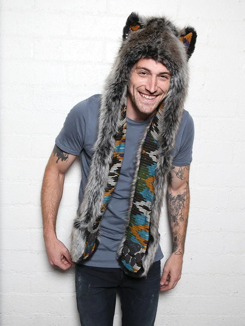 Grey Wolf Ikat Collectors SpiritHood