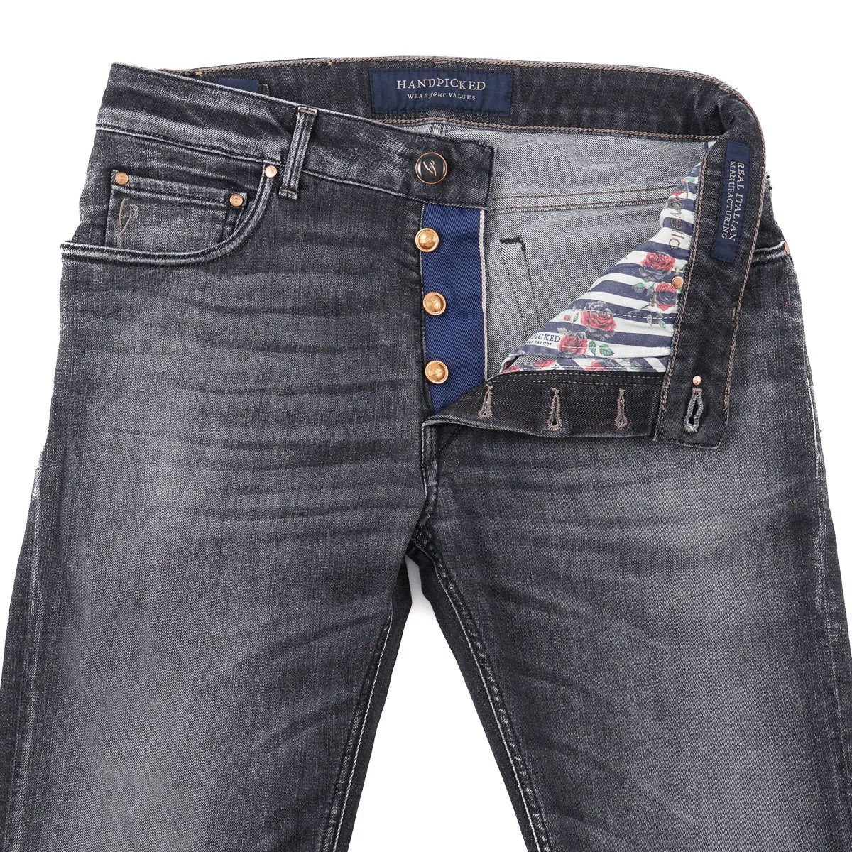 Handpicked 'Ravello' Slim-Fit Denim Jeans