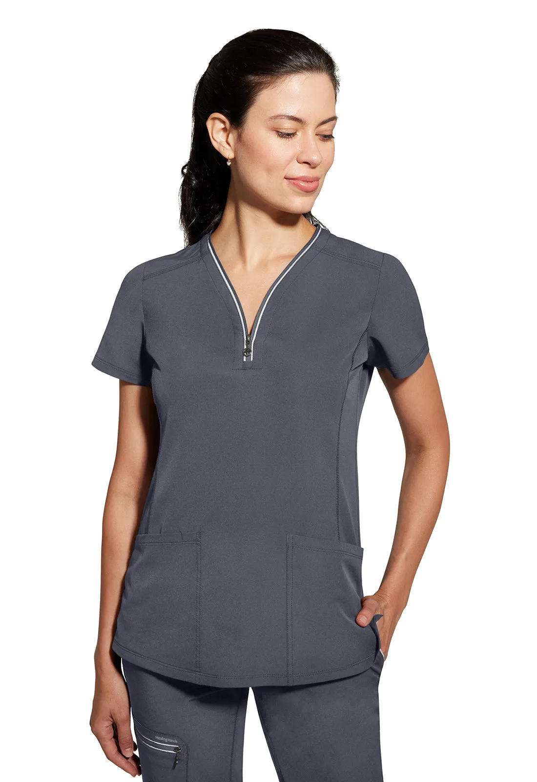 HH 360 - Women's Sonia Zip Y-Neck Scrub Top