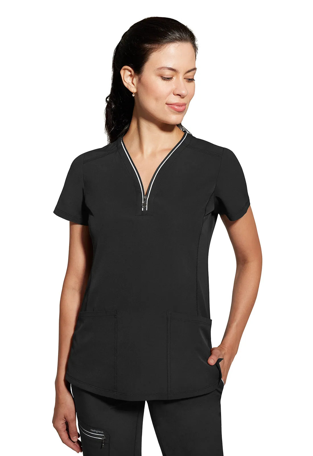 HH 360 - Women's Sonia Zip Y-Neck Scrub Top