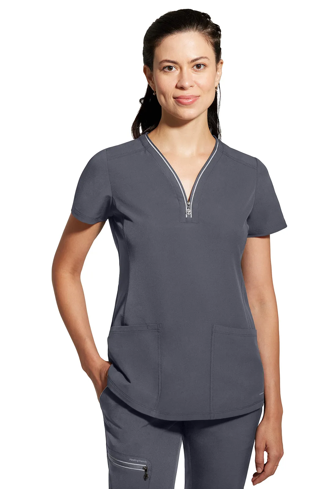 HH 360 - Women's Sonia Zip Y-Neck Scrub Top