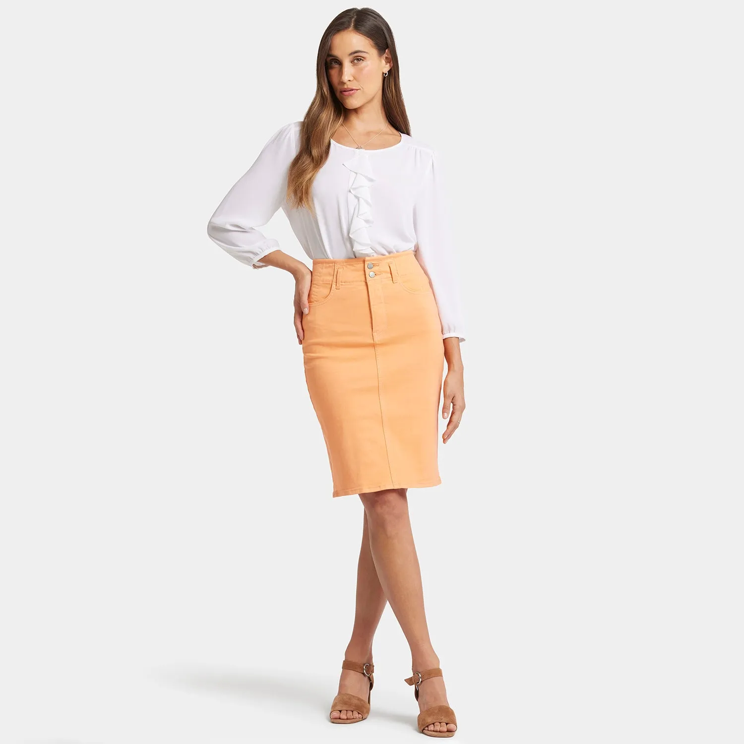 High Waist Skirt - Apricot Crush