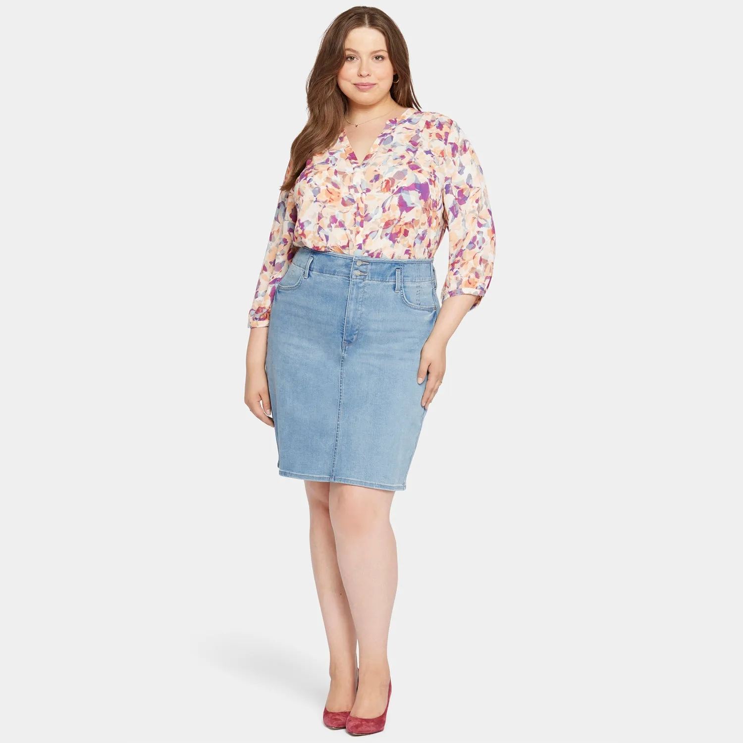 High Waist Skirt In Plus Size - Crystalline