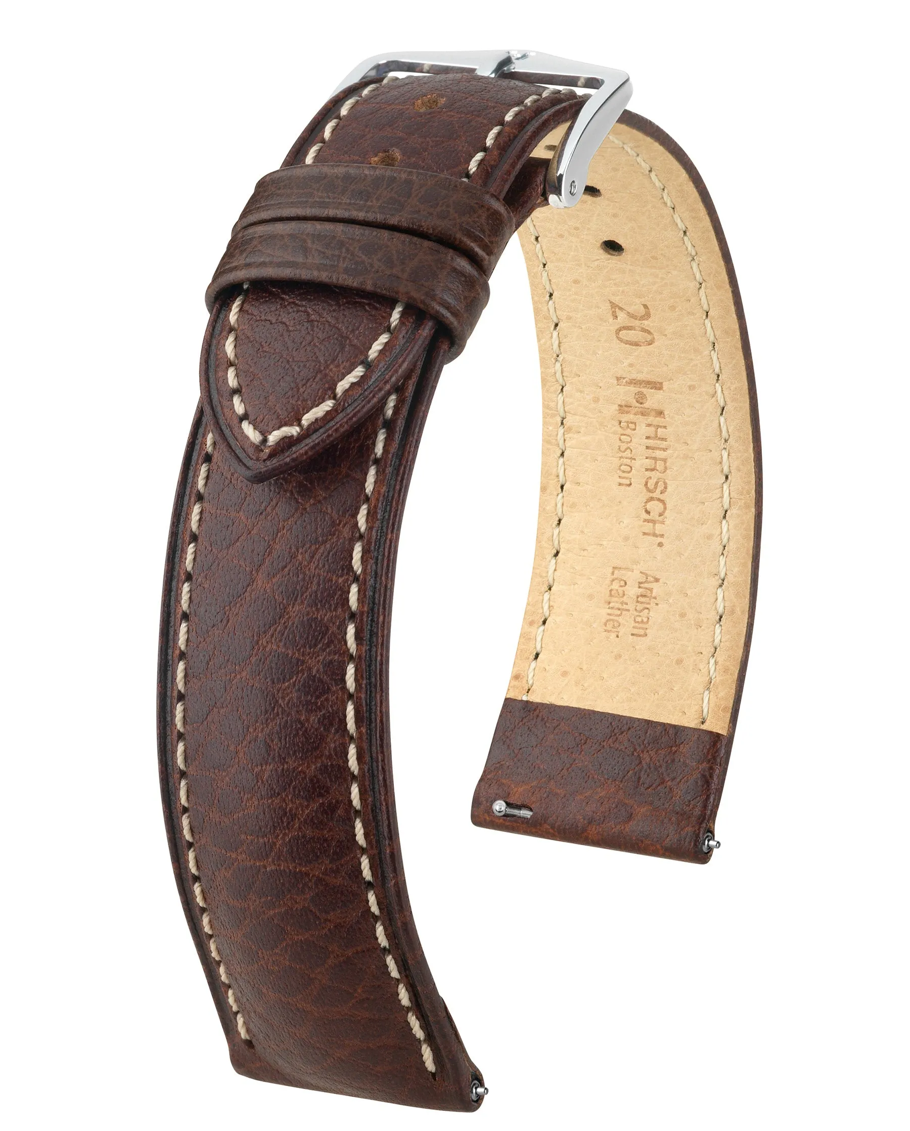 HIRSCH BOSTON Buffalo Calfskin Watch Strap  013 02