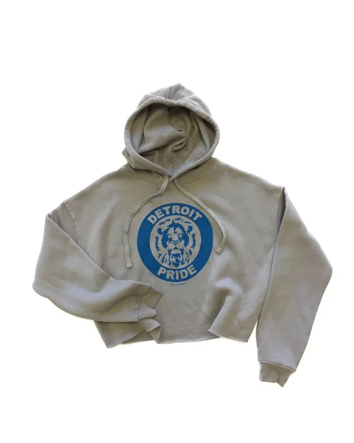 Ink Detroit Pride Fleece Crop Hoodie - Storm Grey