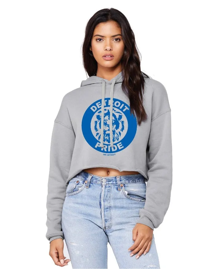 Ink Detroit Pride Fleece Crop Hoodie - Storm Grey