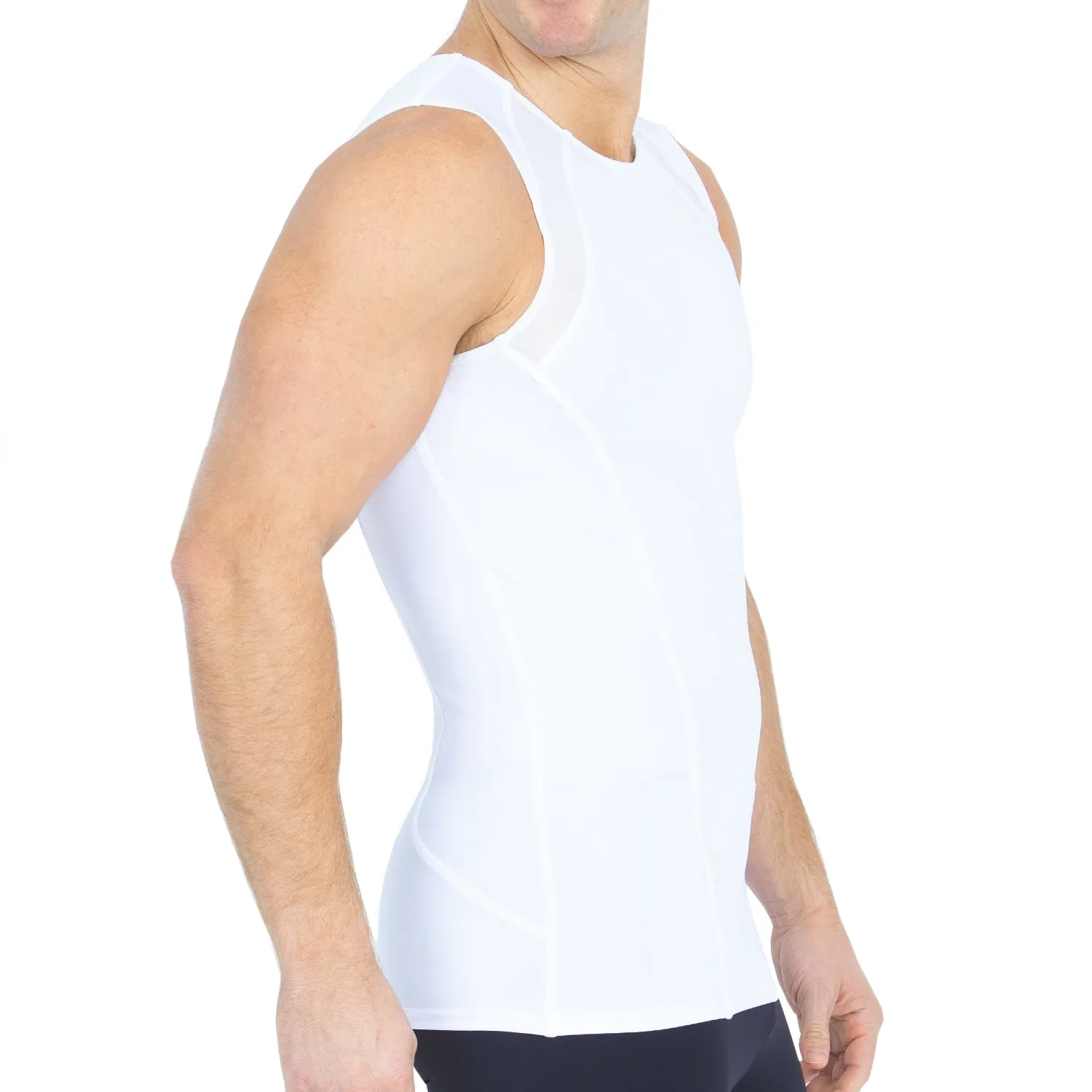 Insta Slim Compression Side & Back Mesh Panel Sleeveless Crew Neck MSC2307