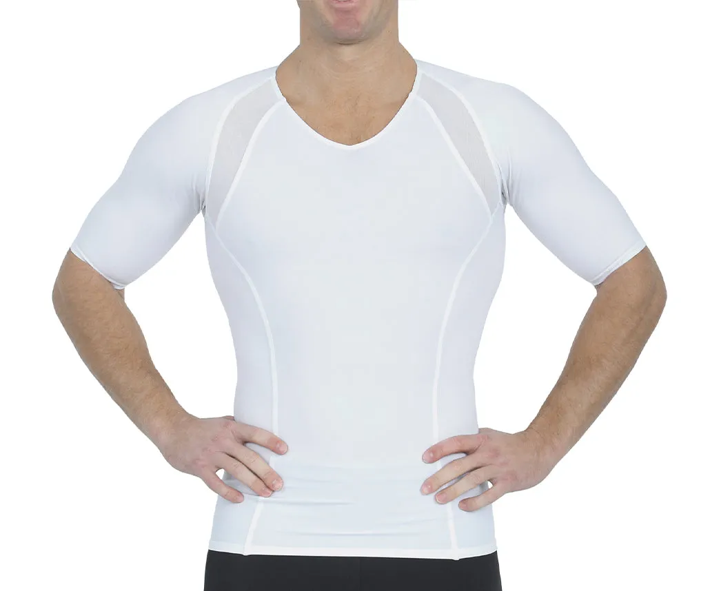 Insta Slim Compression Side & Back Power Mesh Panel V_Neck Shirt VS2307