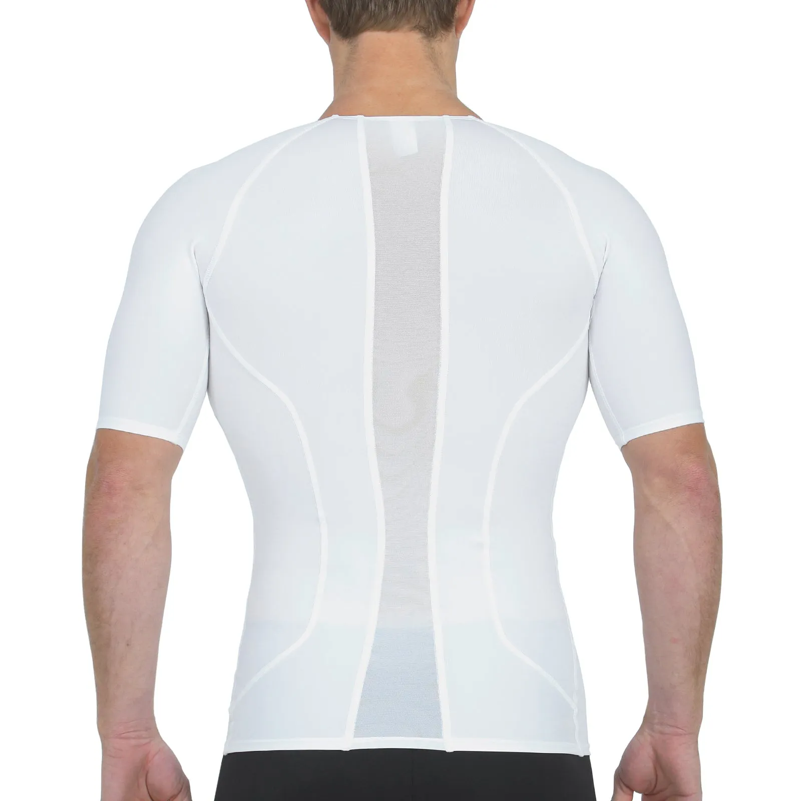 Insta Slim Compression Side & Back Power Mesh Panel V_Neck Shirt VS2307