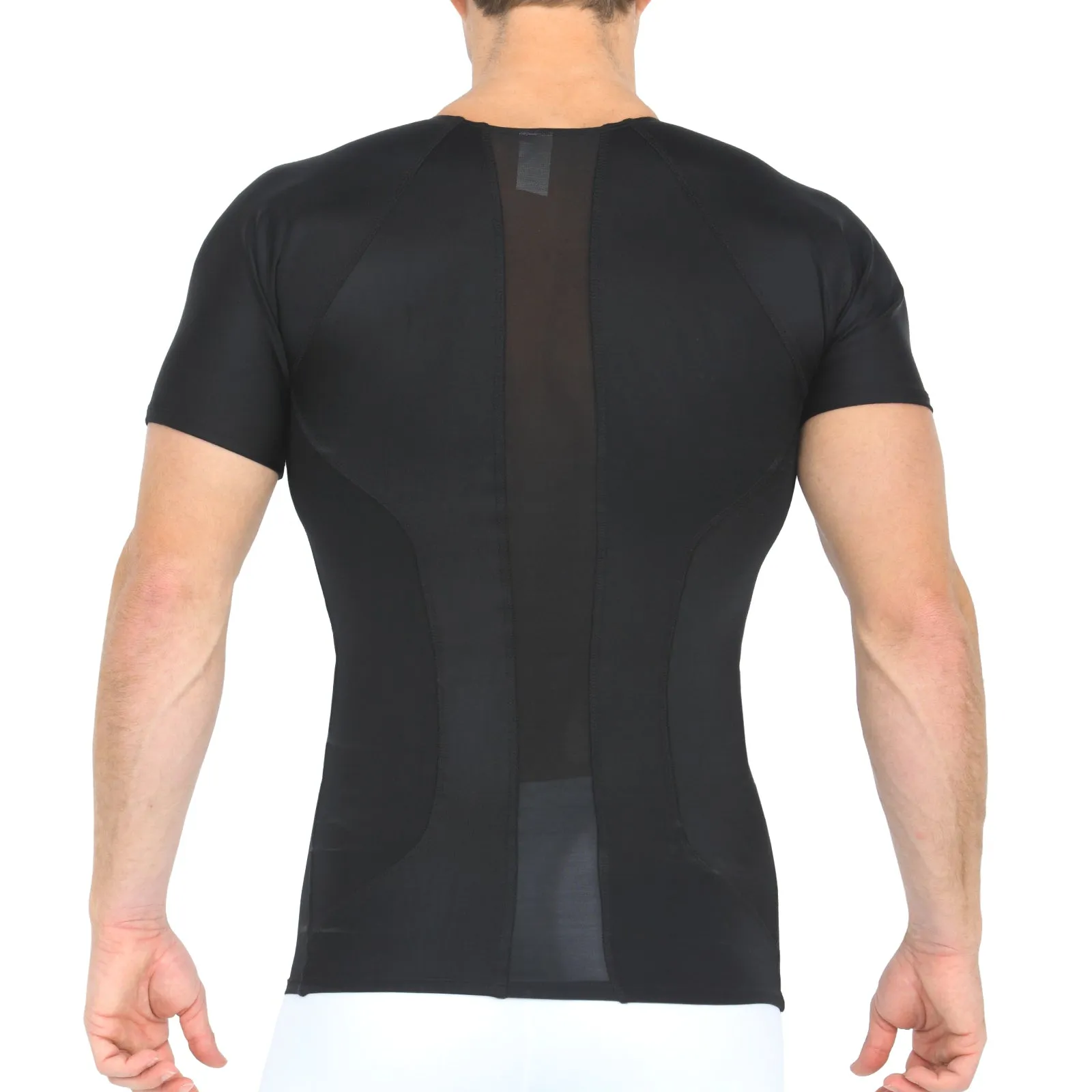 Insta Slim Compression Side & Back Power Mesh Panel V_Neck Shirt VS2307