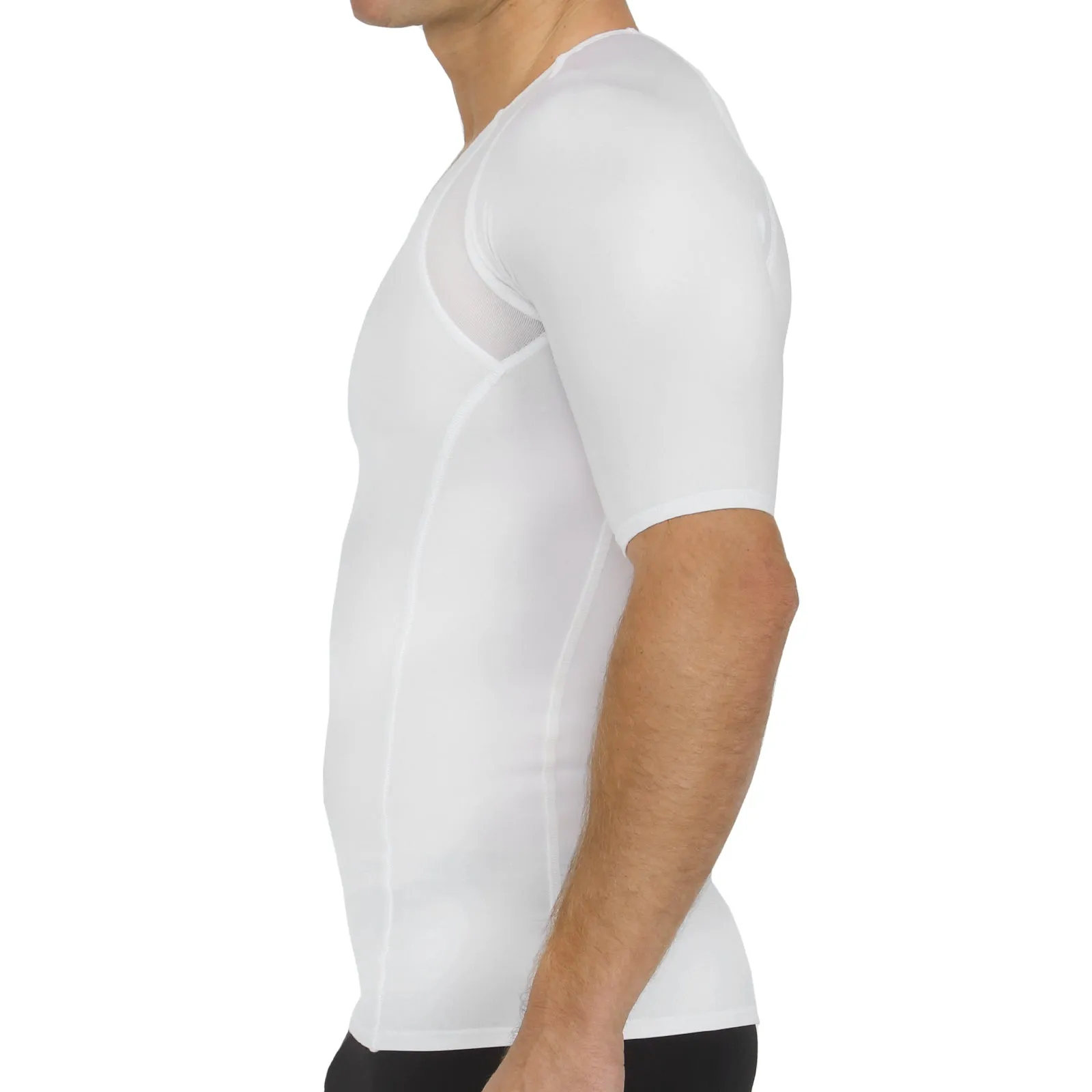 Insta Slim Compression Side & Back Power Mesh Panel V_Neck Shirt VS2307