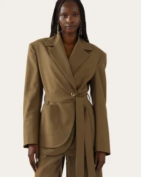 Johanna Blazer Wool Blend Olive