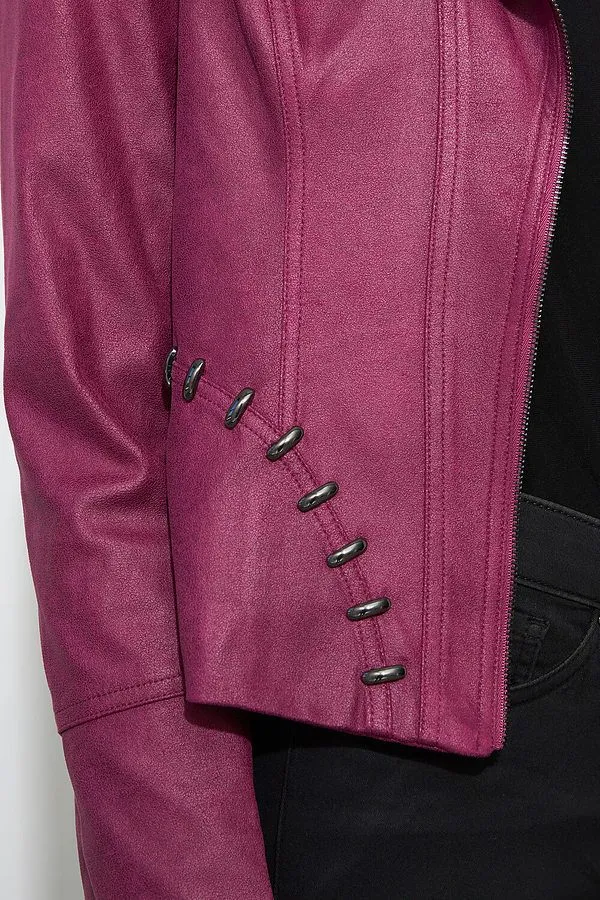 Joseph Ribkoff  Studded Long Sleeve Moto Jacket