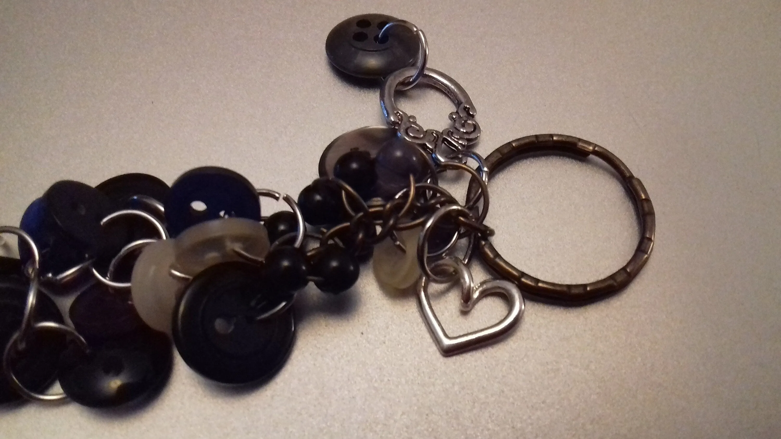 Keychain Gothic Buttons Bag Charm