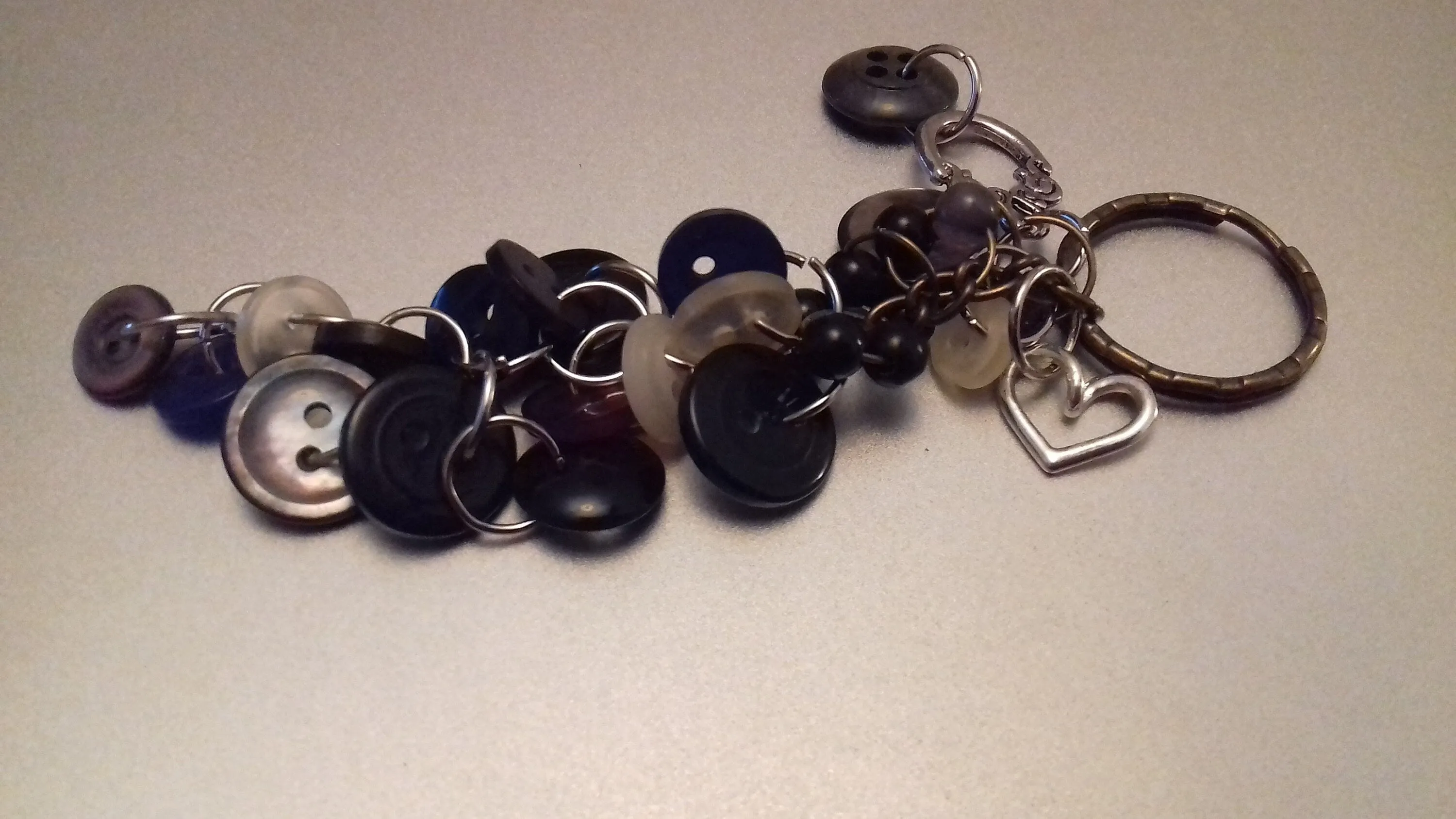 Keychain Gothic Buttons Bag Charm