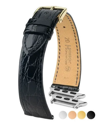 Ladies HIRSCH GENUINE CROCO Shiny Watch Strap  1890 08