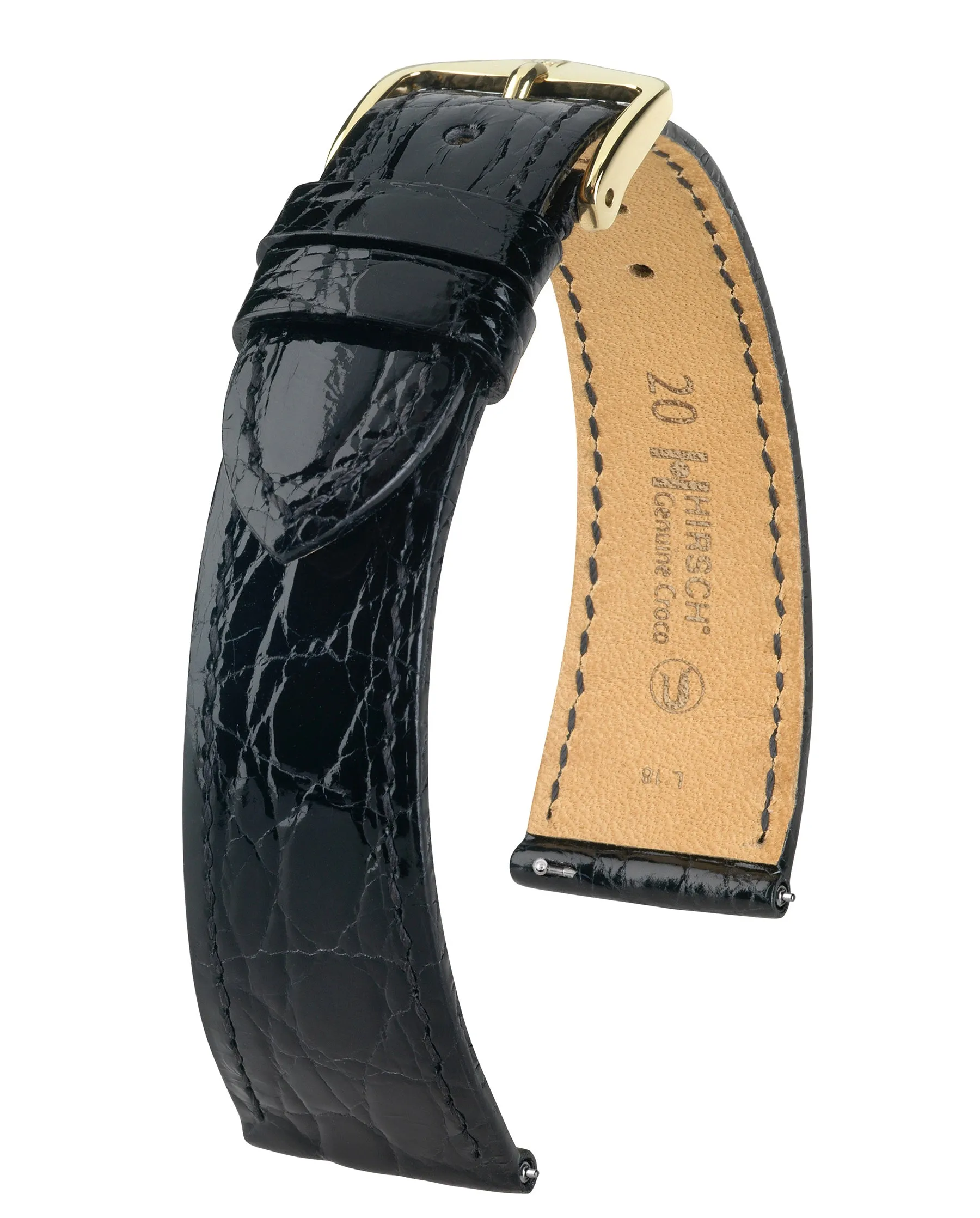 Ladies HIRSCH GENUINE CROCO Shiny Watch Strap  1890 08