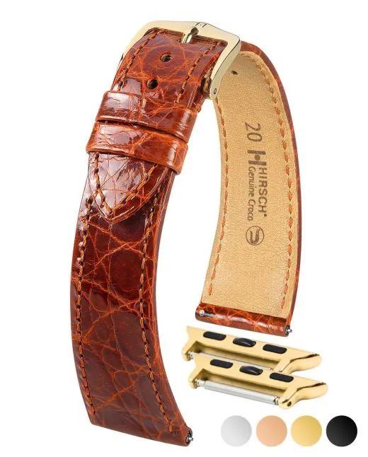 Ladies HIRSCH GENUINE CROCO Shiny Watch Strap  1890 08