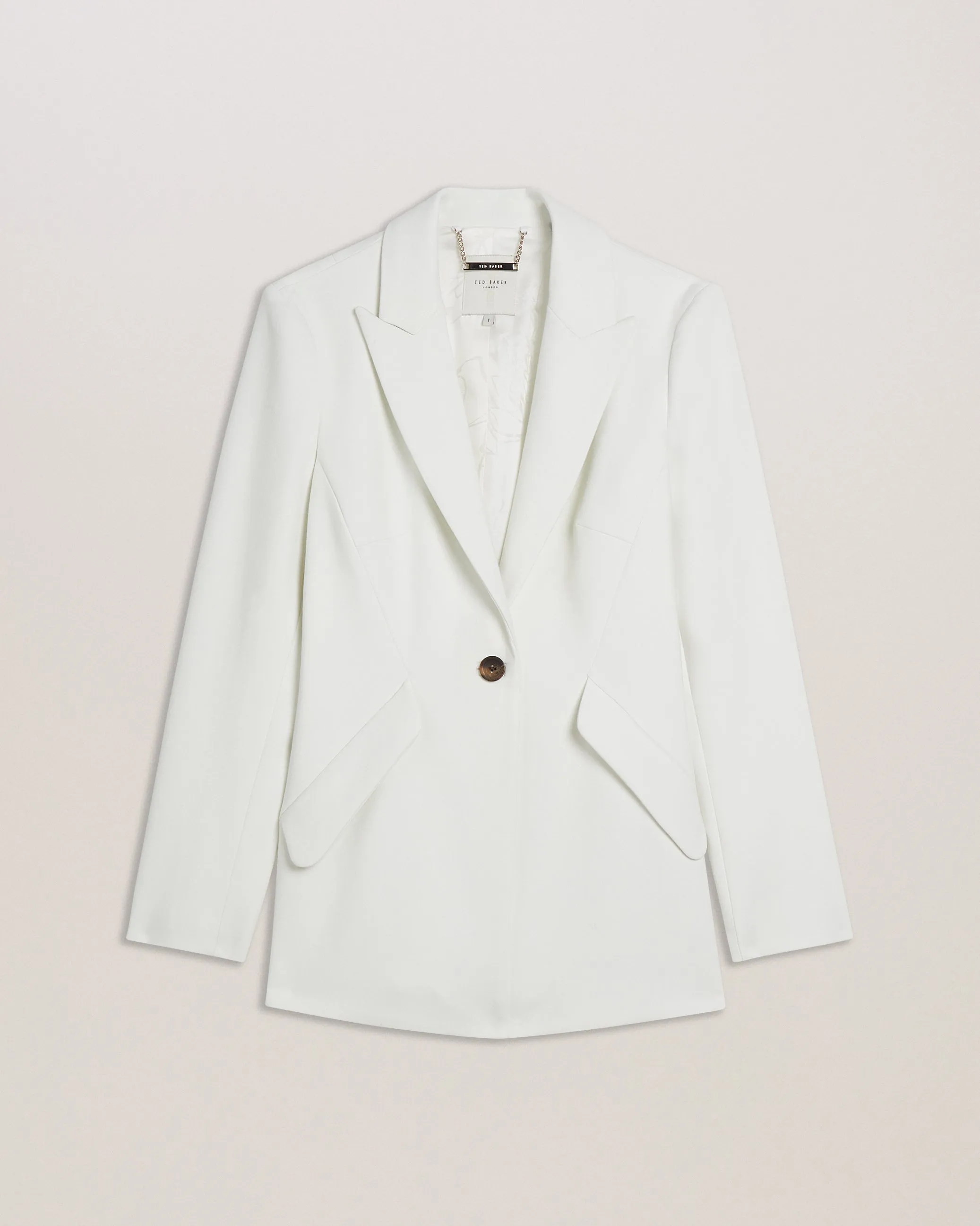 Manabu Longline Single Breasted Tailored Blazer White