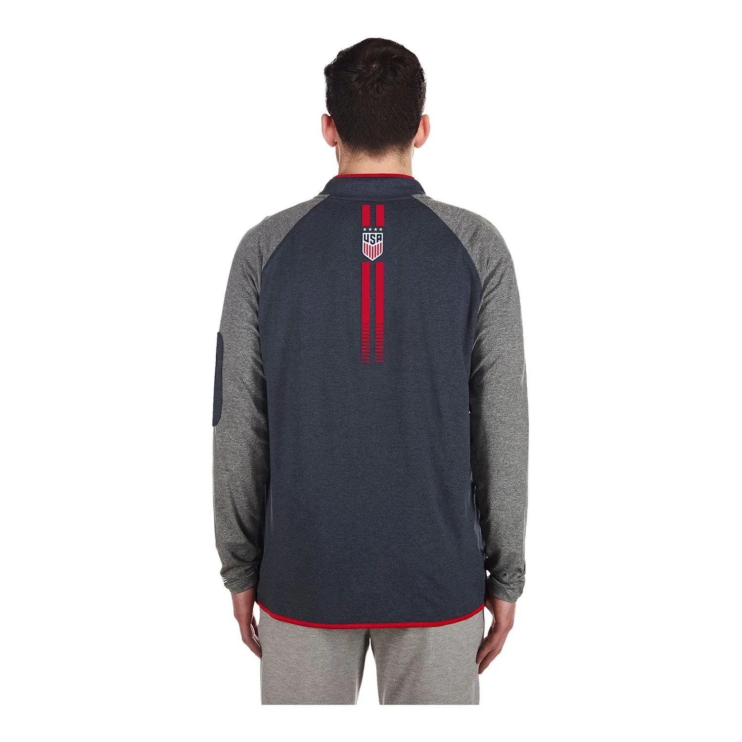 Men's New Era USWNT 1/4 Zip Navy/Grey Pullover