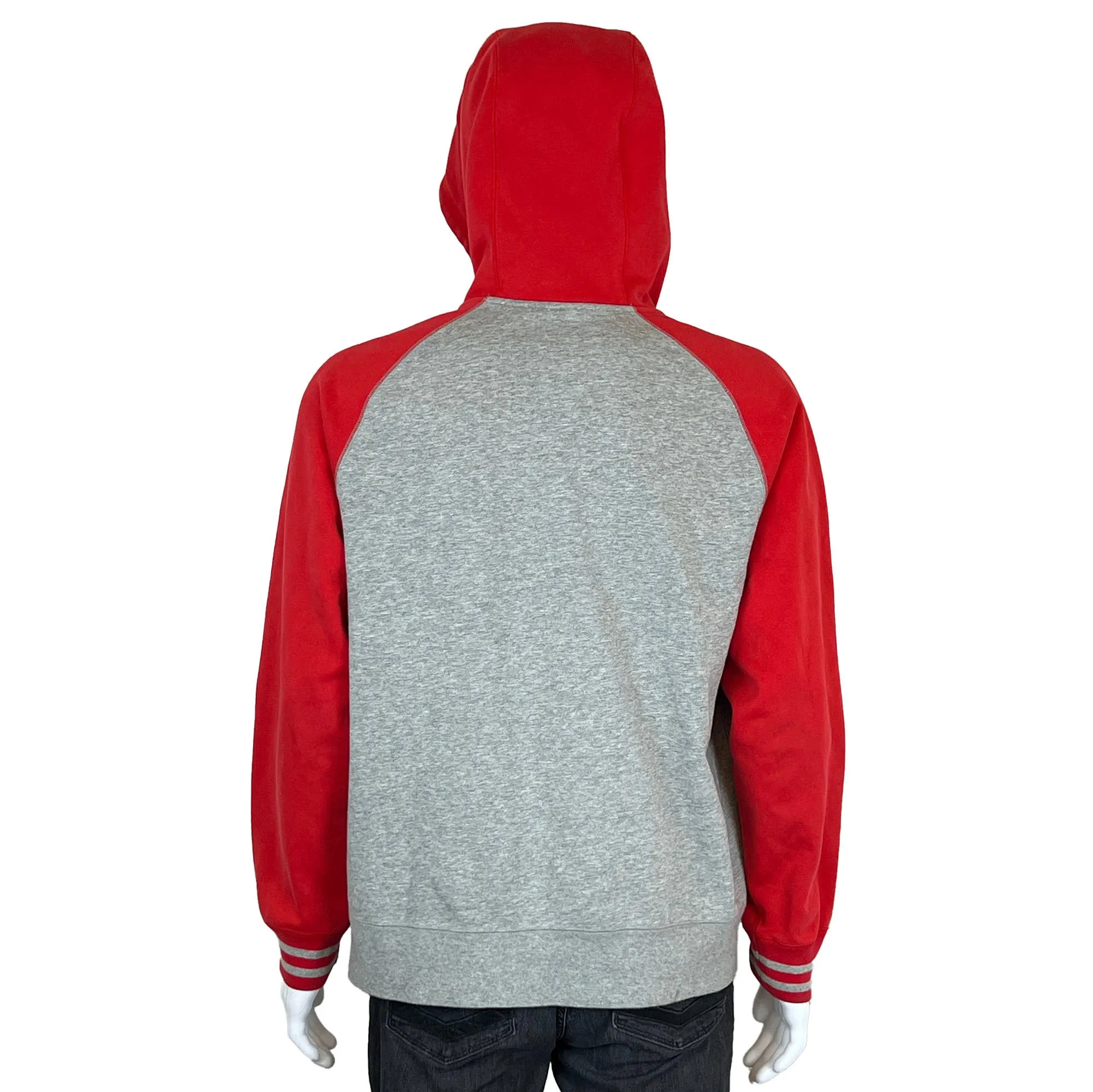 Men's Nike Air Red and Gray Zippered Hoodie Track Jacket - XL