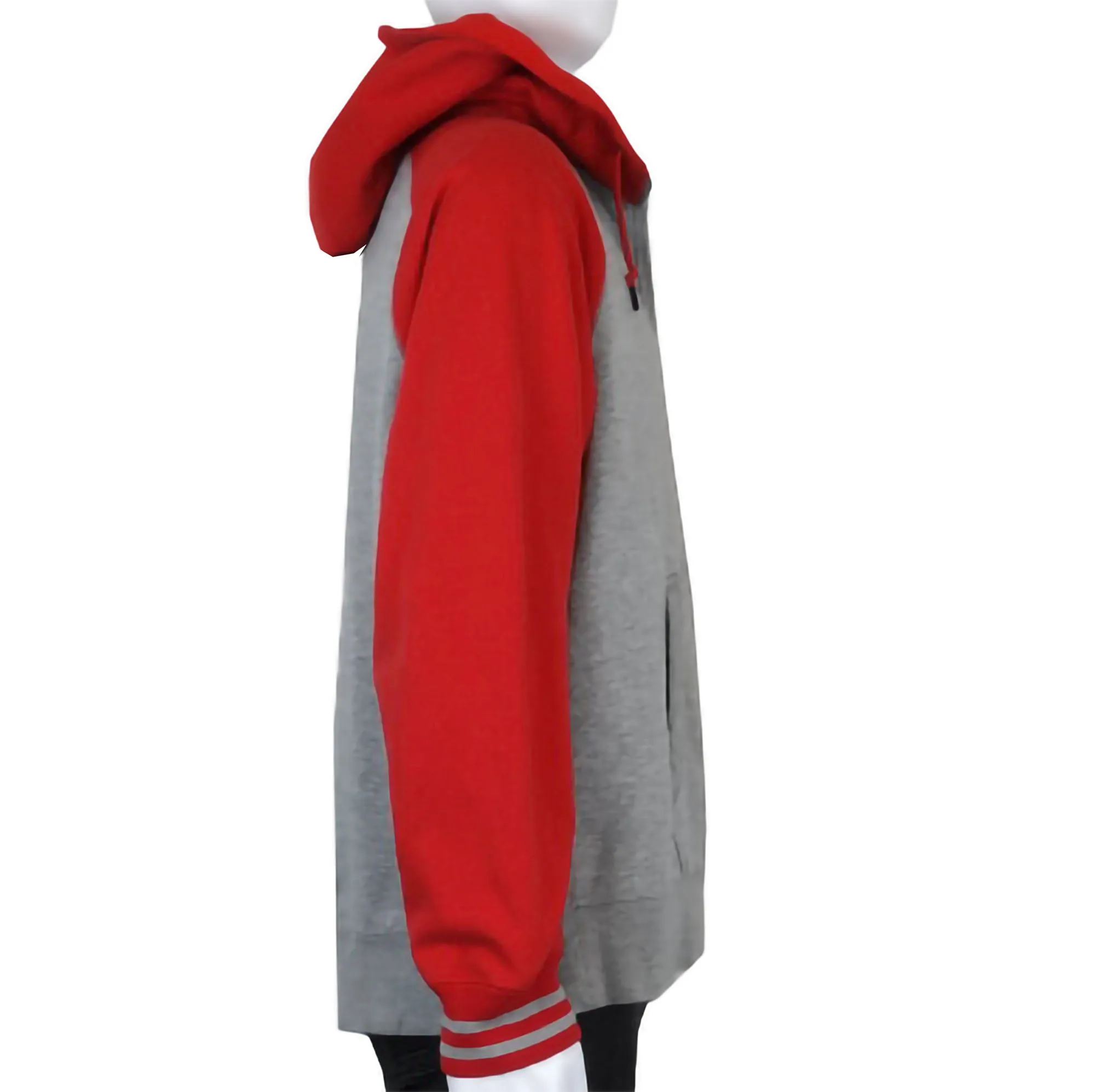 Men's Nike Air Red and Gray Zippered Hoodie Track Jacket - XL