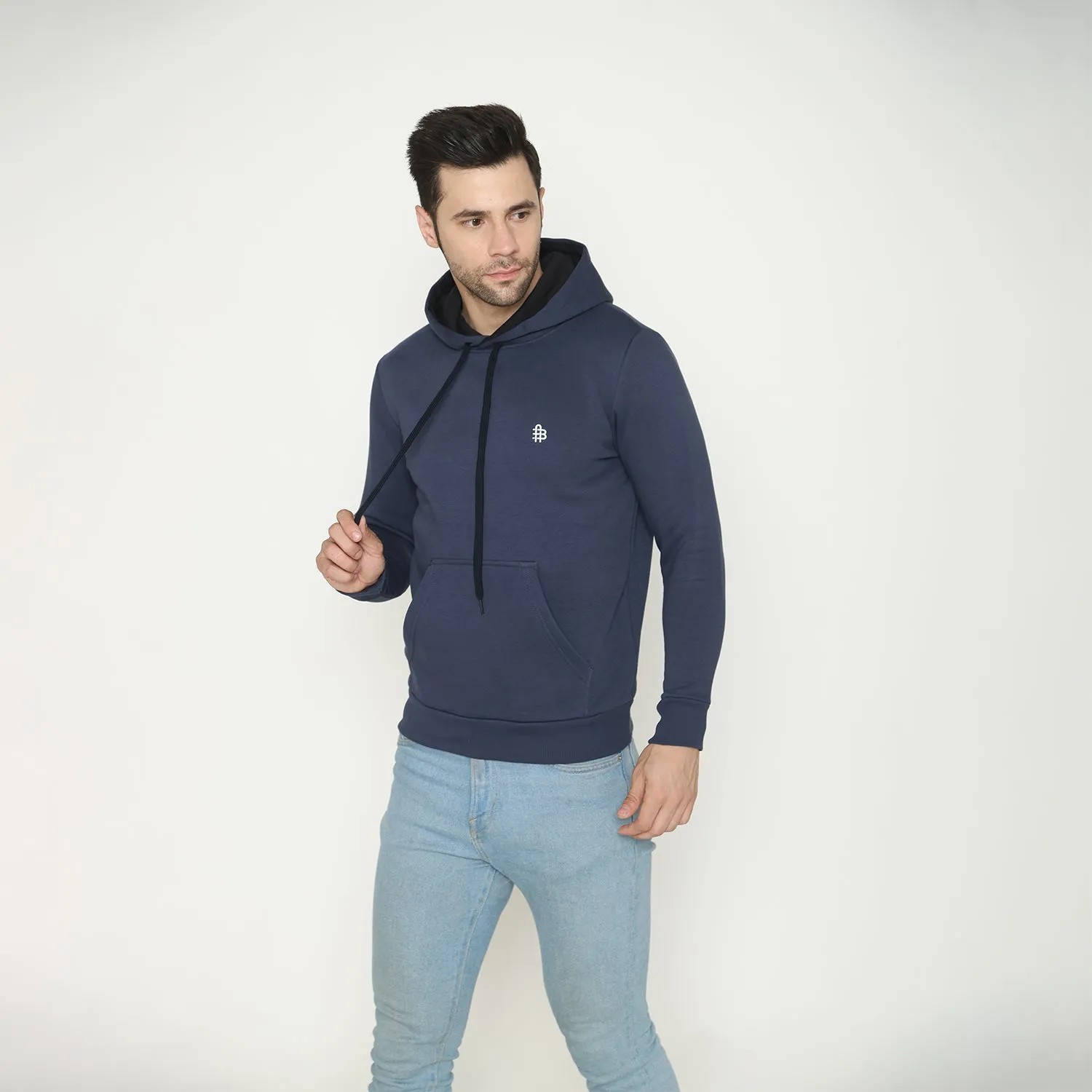 Men's Solid Hoodie Sweatshirt - Navy