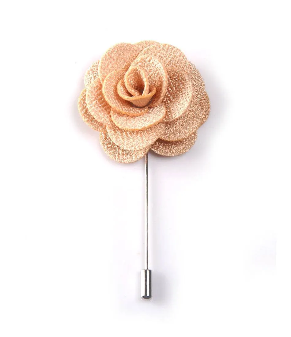 Mocha Rose Flower Lapel Pin