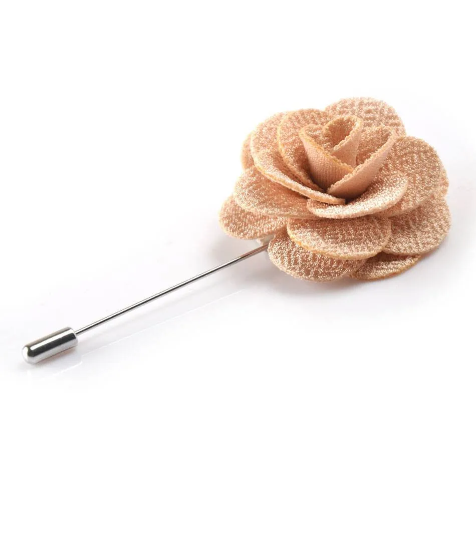 Mocha Rose Flower Lapel Pin