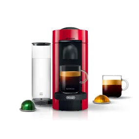 Nespresso VertuoPlus Coffee and Espresso Machine by De'Longhi, 5 fl.oz. Cherry Red