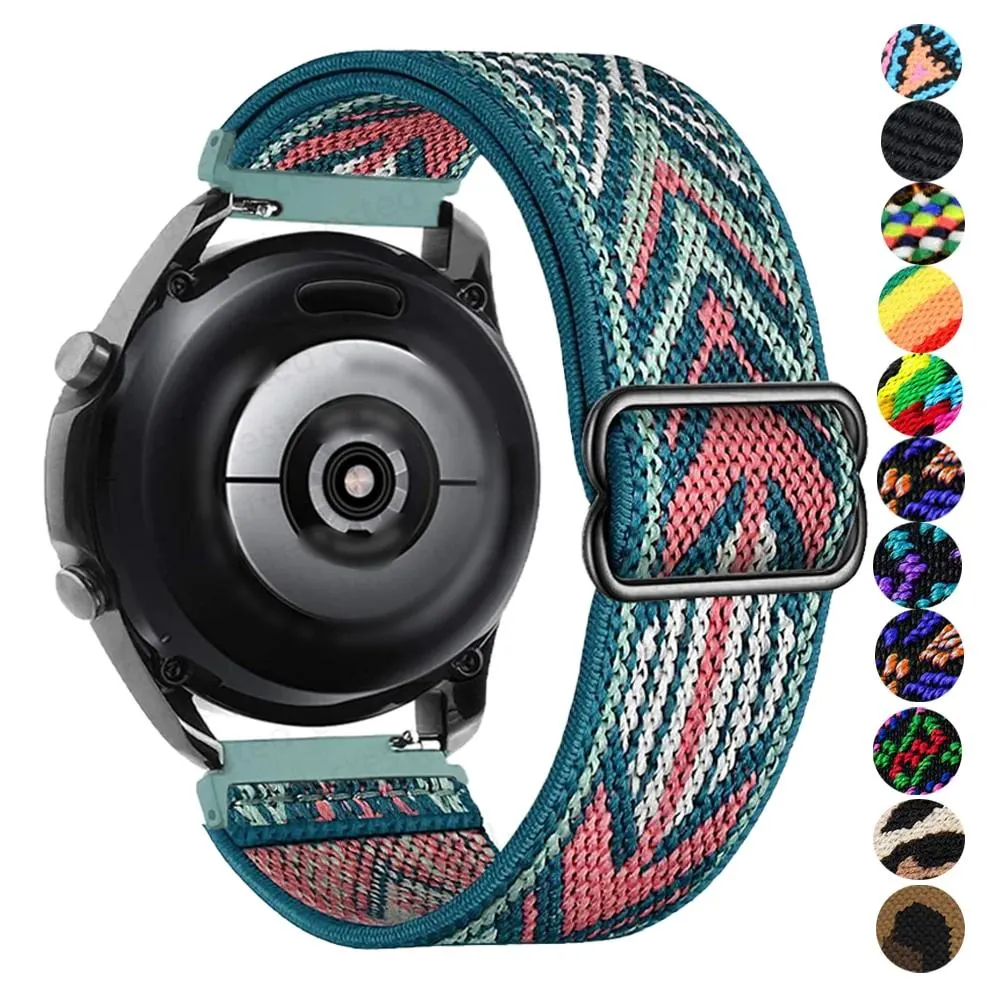 Nylon Adjustable Elastic watchband bracelet For Samsung Galaxy Huawei Amazfit Watch.