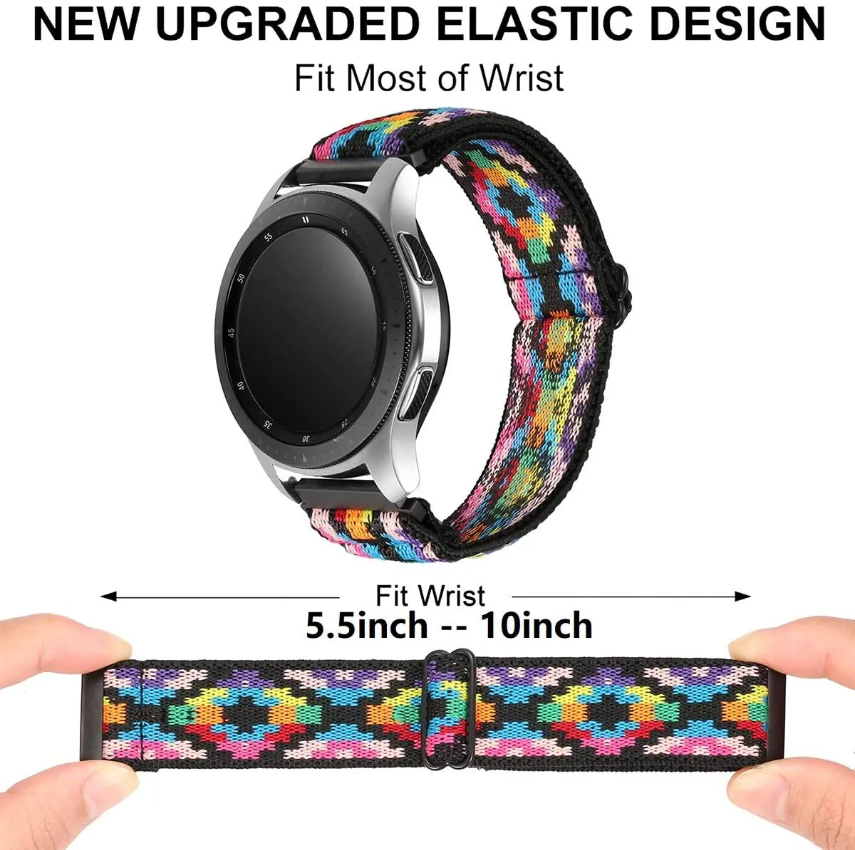 Nylon Adjustable Elastic watchband bracelet For Samsung Galaxy Huawei Amazfit Watch.