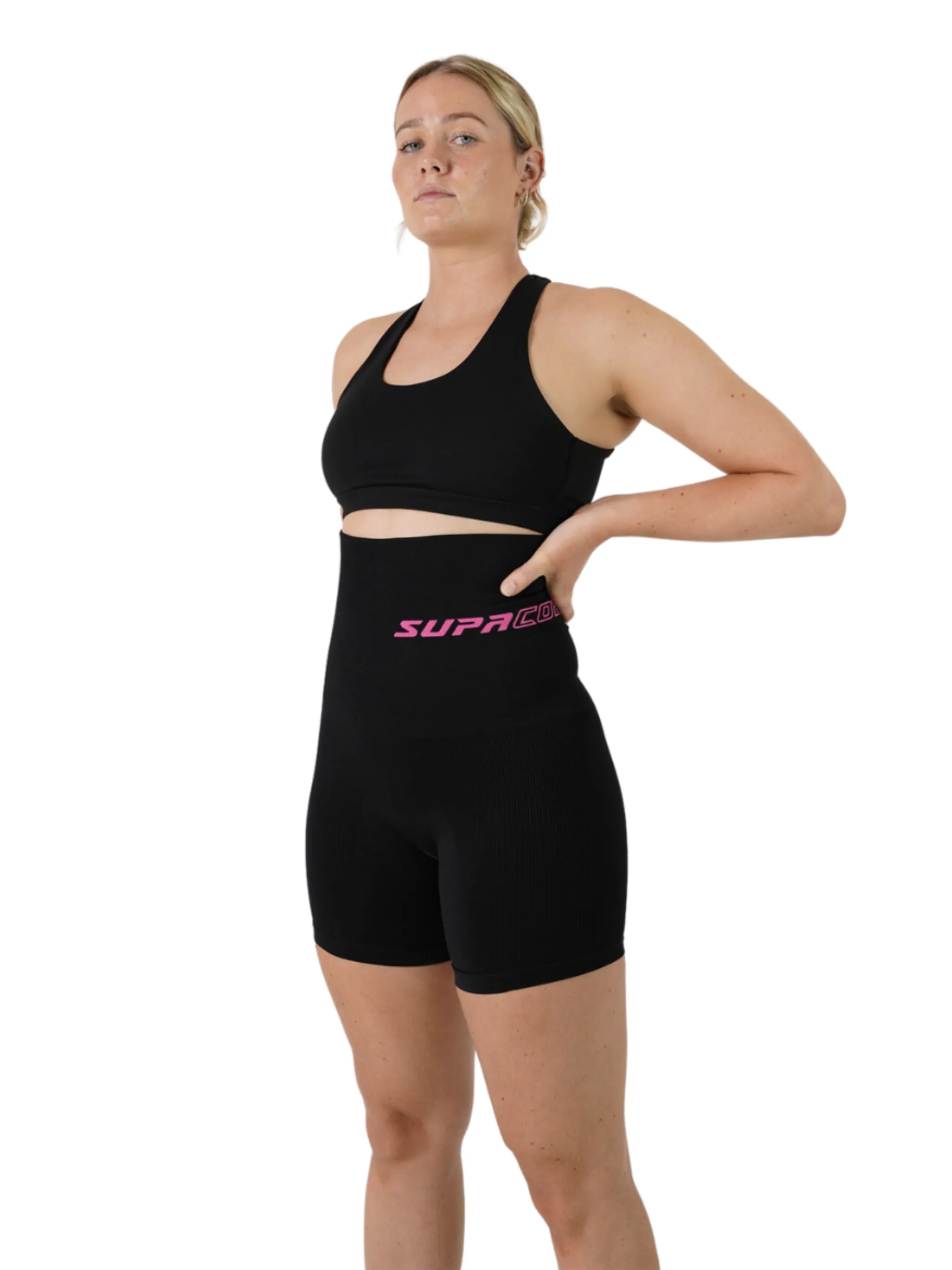 Patented Nina Women's CORETECH® Postpartum extra high waist Compression Shorts