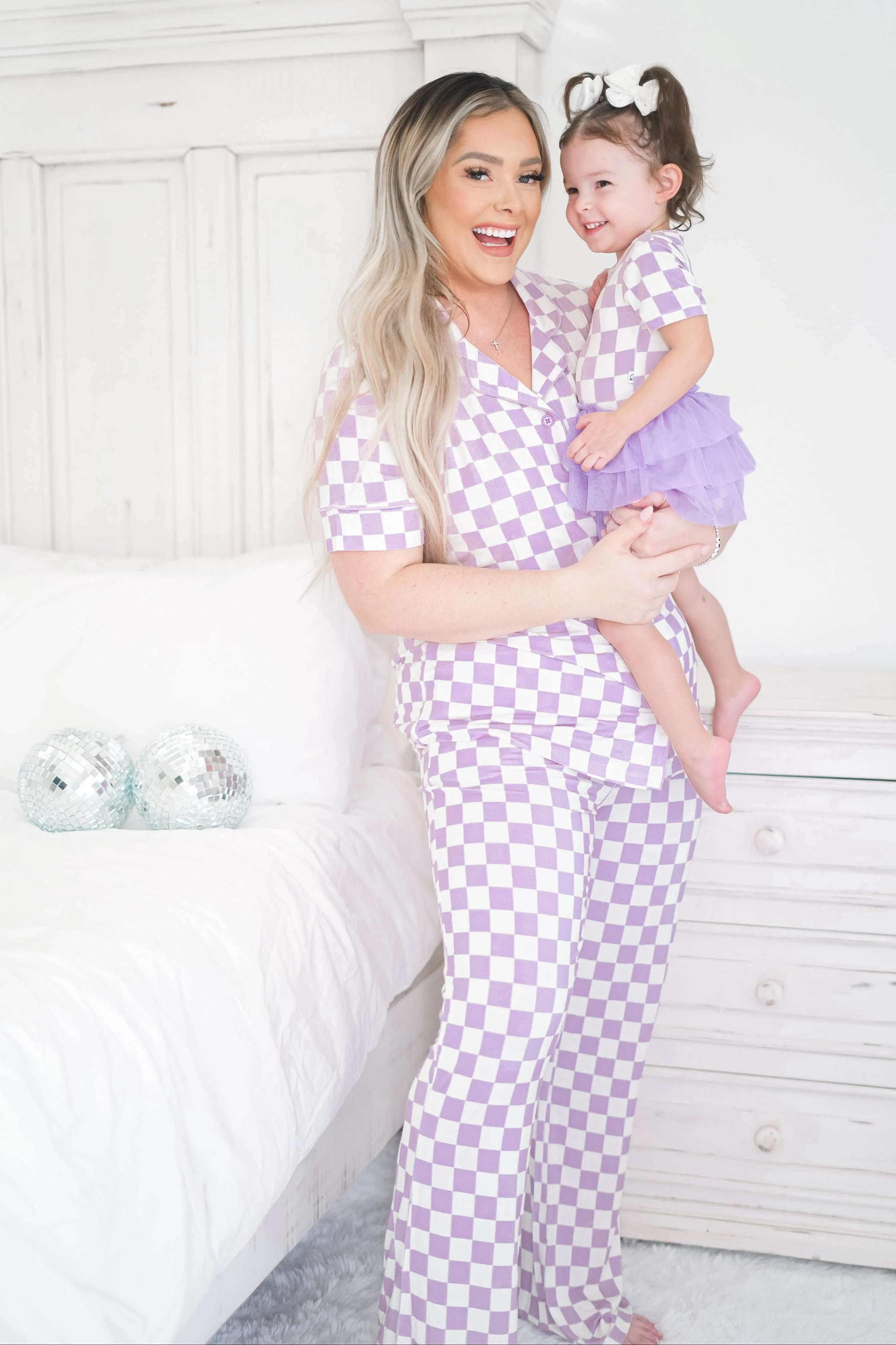 Periwinkle Checks Dream Nursing Pajama Set