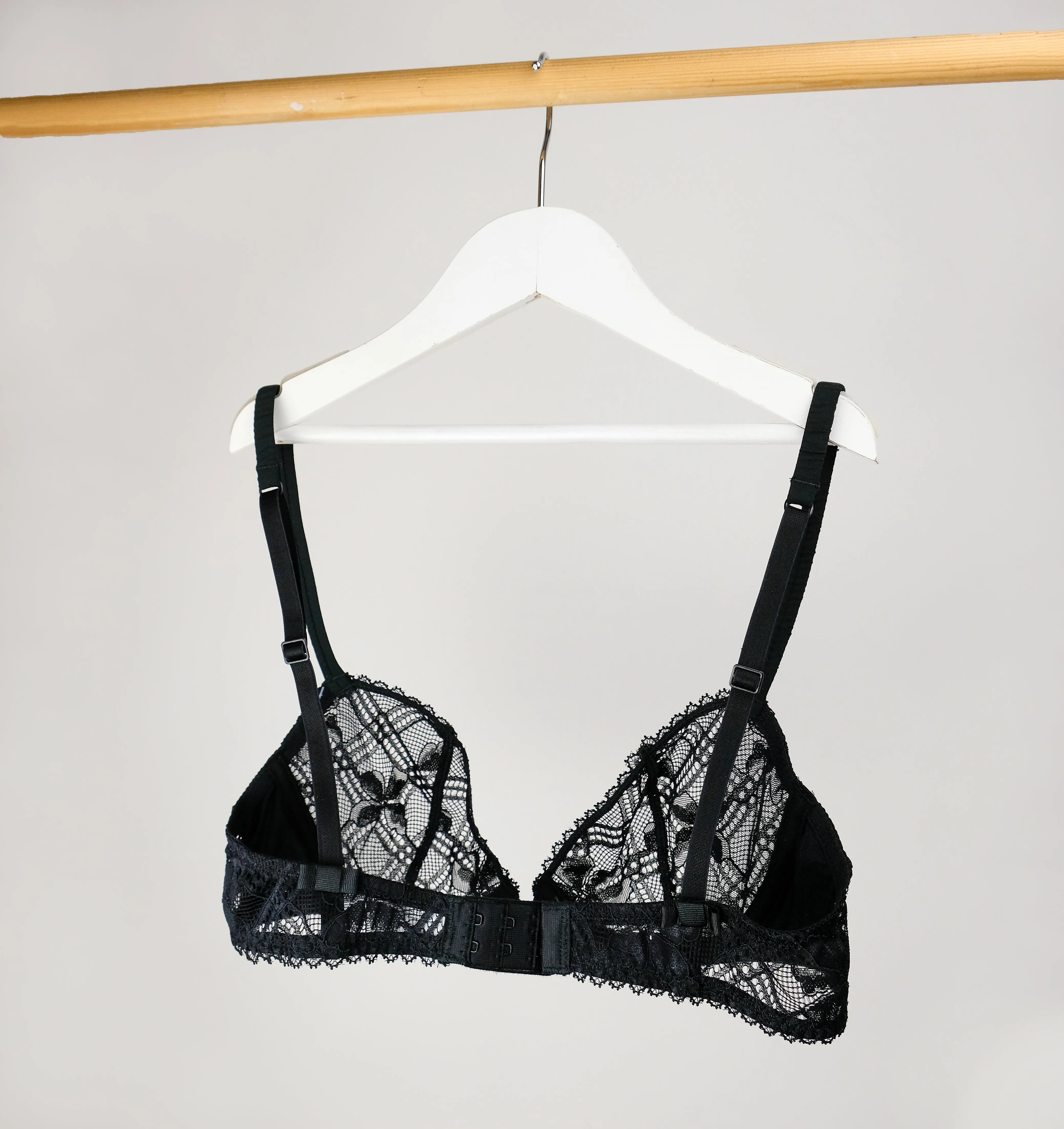 Plaid mesh bra [Black]