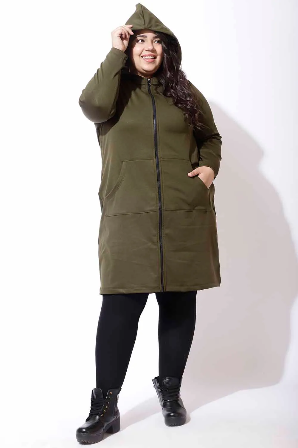 Plus Size Olive Jacket Dress