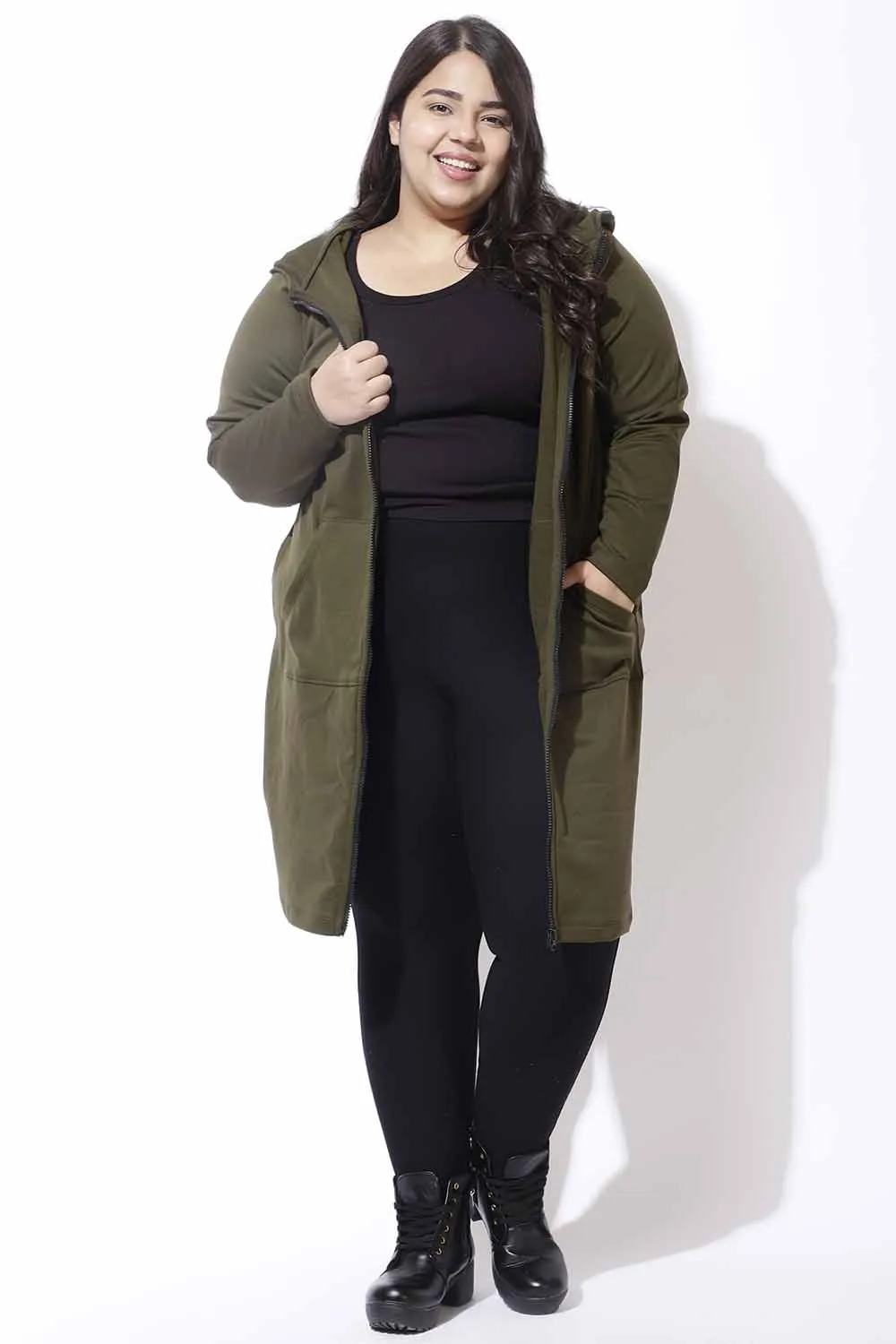 Plus Size Olive Jacket Dress