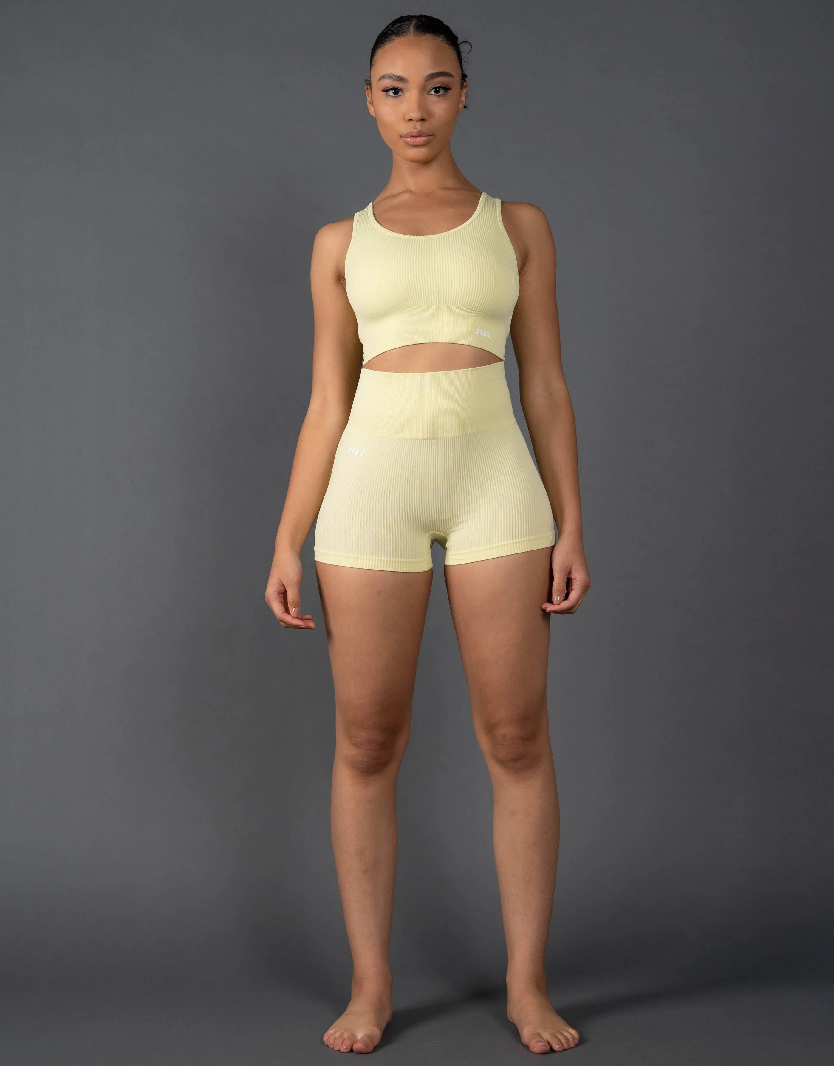 Premium Seamless Low Back Crop Lounge V5.1 - Lemon