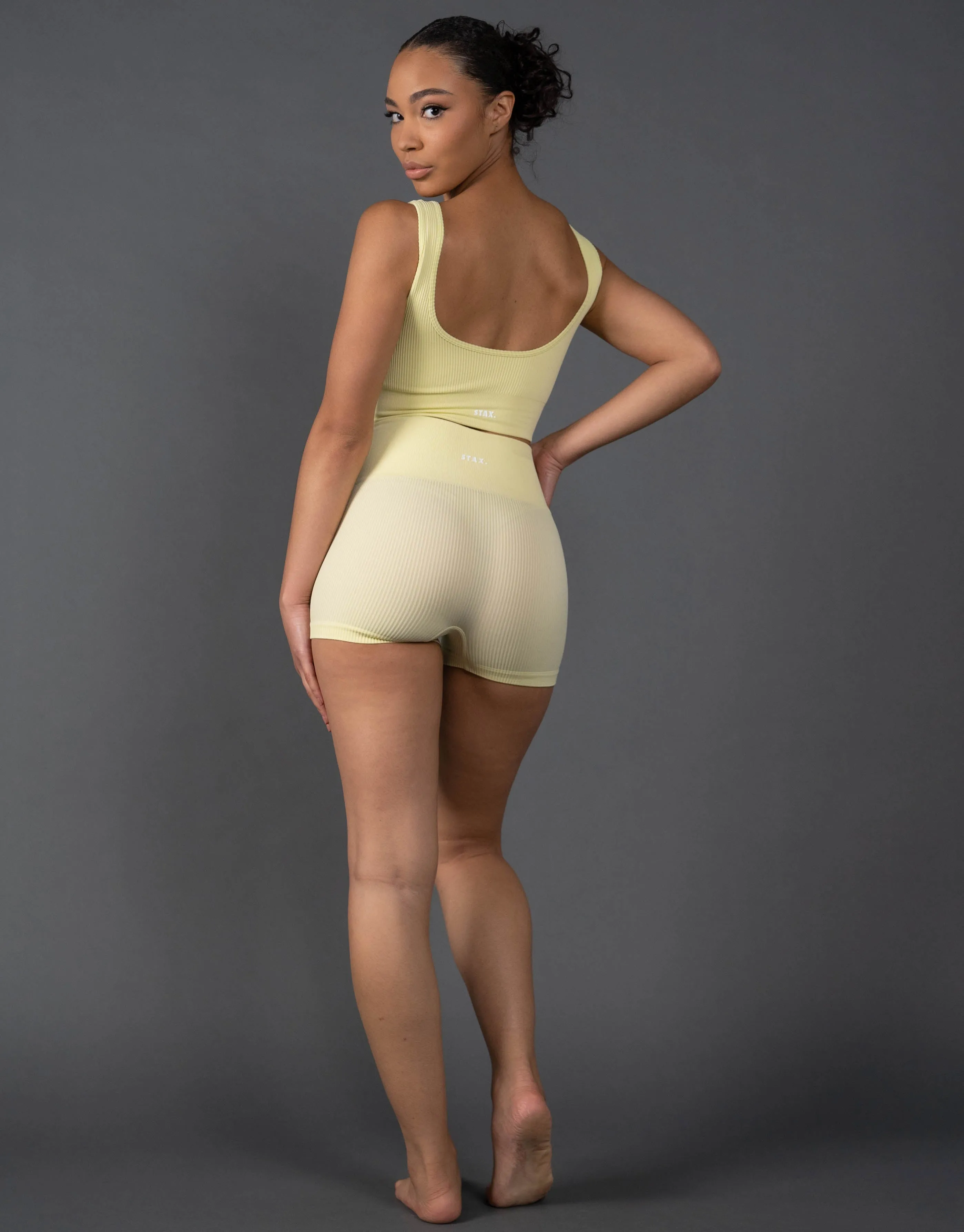 Premium Seamless Mini Lounge Shorts V5.1 - Lemon